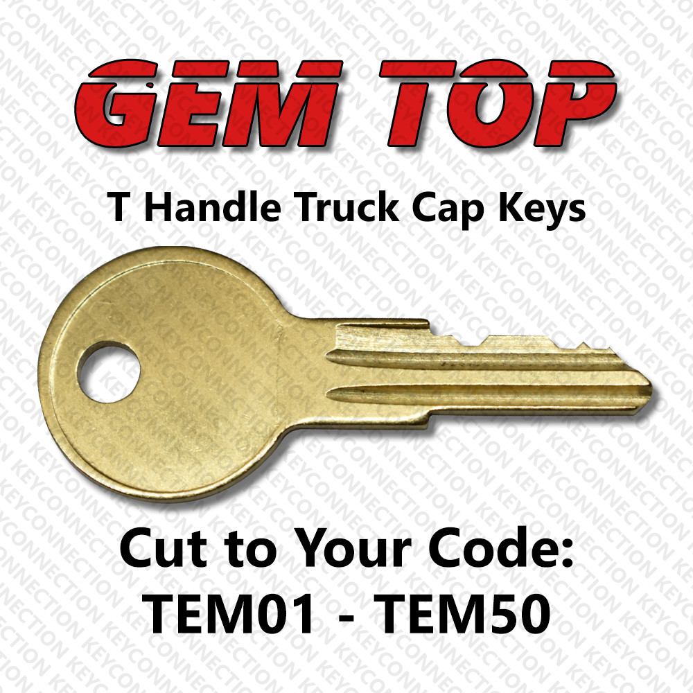 Gemtop T Handle Replacement Key Cut to Your Code TEM01 - TEM50