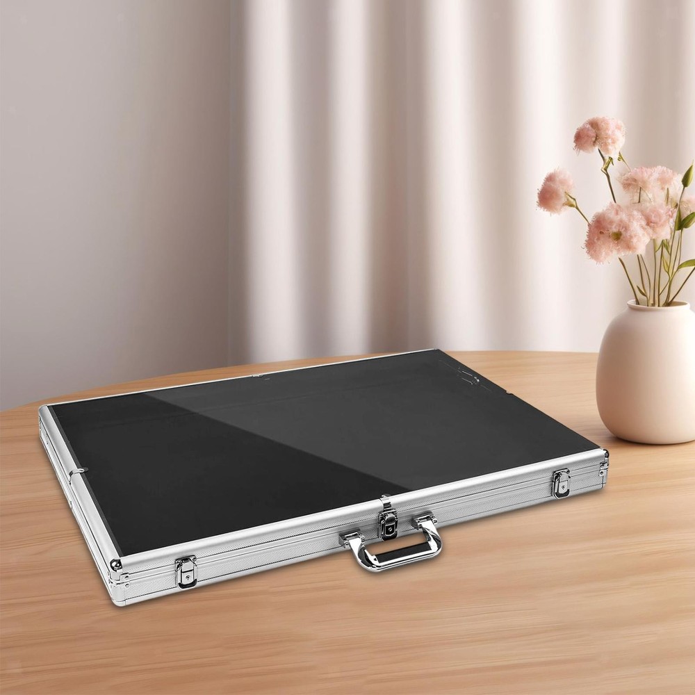 Card Show Display Case Tabletop Showcase Versatile Aluminum Spacious with Handle