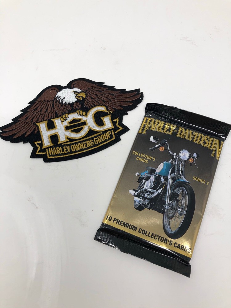Harley Davidson HOG Patch and 10 Collector's Cards (unopened pack)