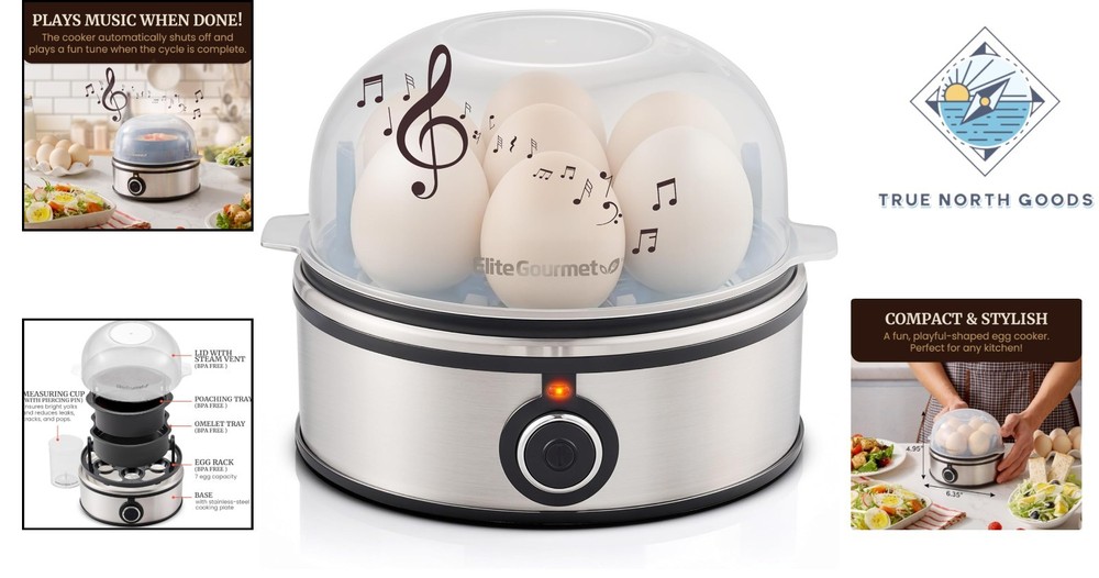 Versatile 7-Egg Electric Egg Cooker - Perfect Soft, Medium, and Hard-Boiled Eggs