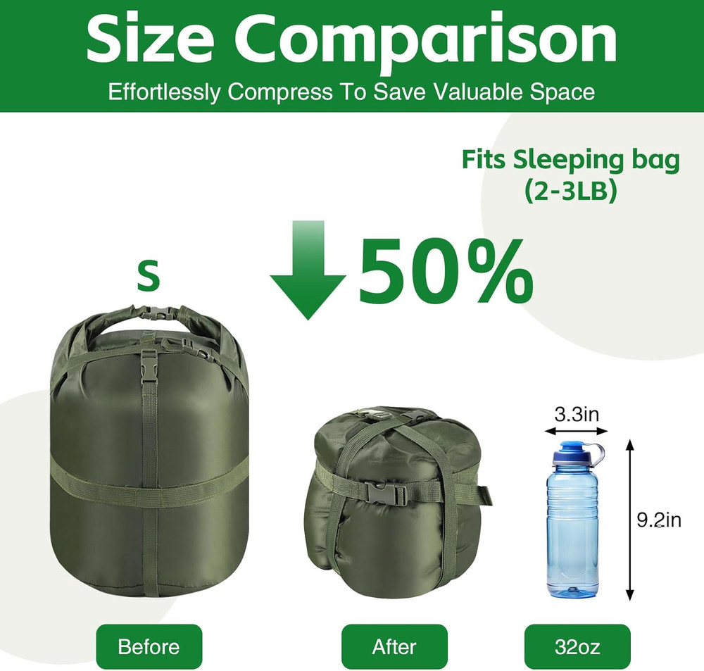 Compression Stuff Sack, Ultralight Portable Sleeping Bag Compression Sack, 15L/2