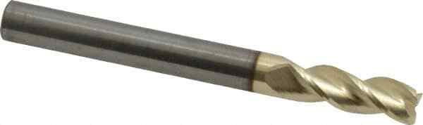 Accupro 1/4" Diam 3 Flute Single End Solid Carbide 0.03" Corner Radius End Mi...