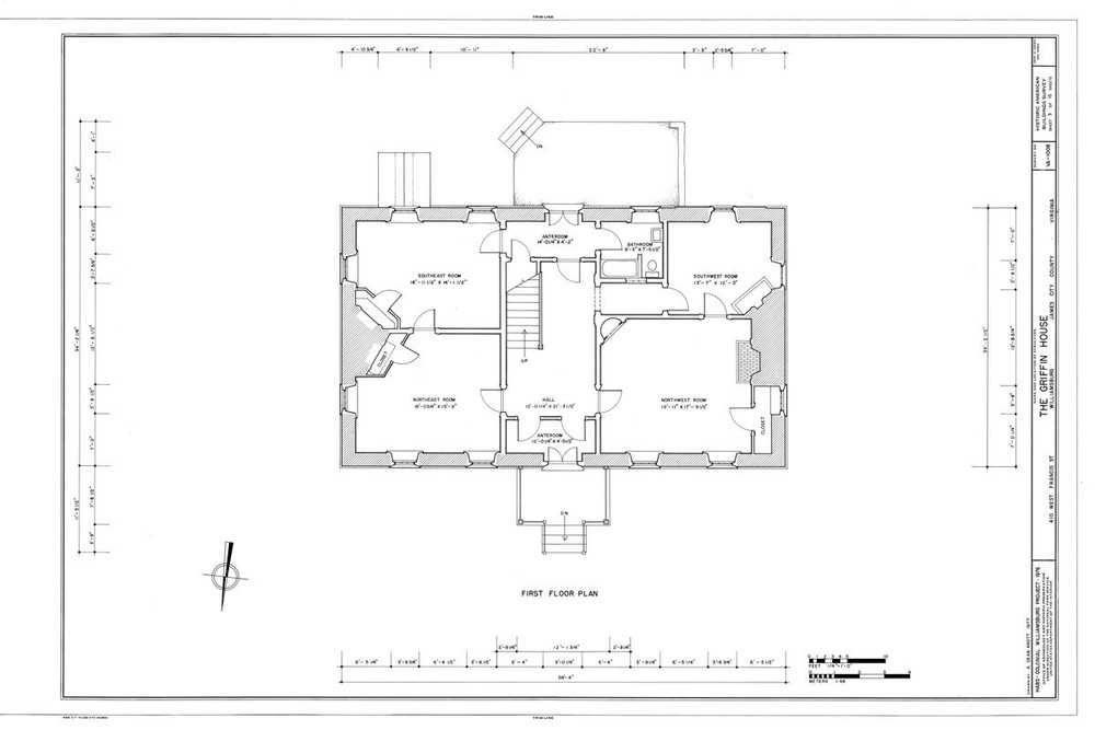 Traditional Brick Colonial Williamsburg Home, Architectural Plans, PRINTED plans