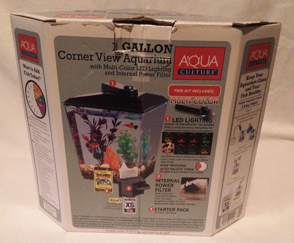 1 Gallon LED Fish Aquarium Bundle