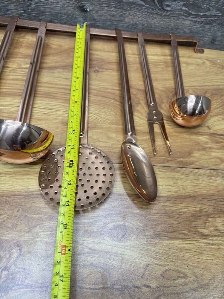 Old Dutch International (ODI) Solid Copper Kitchen Utensils- 7 Pc Made In Korea