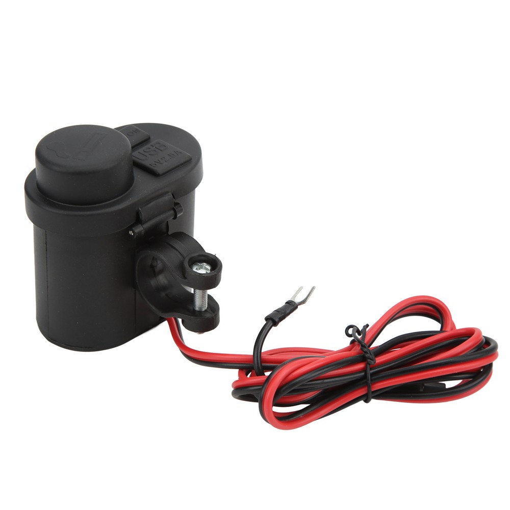 Motorcycle Dual USB Charger Multifunctional Cigarette Lighter Socket DC12‑24V