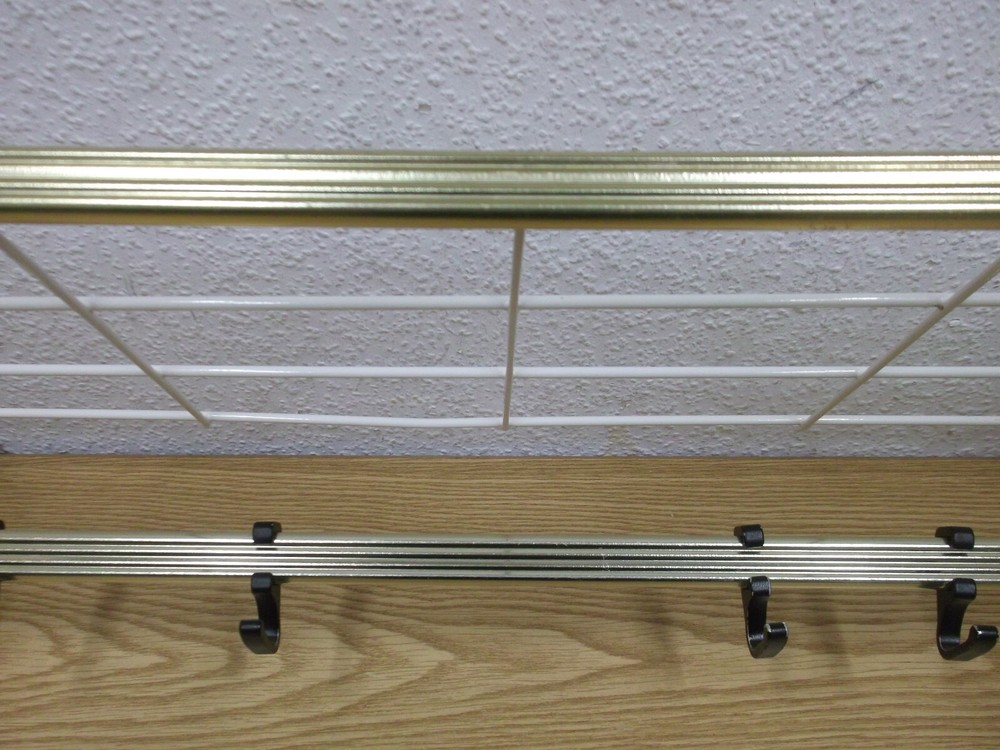 50s 60s Wardrobe Wall Coat Rack Shelf Hanging String Vintage