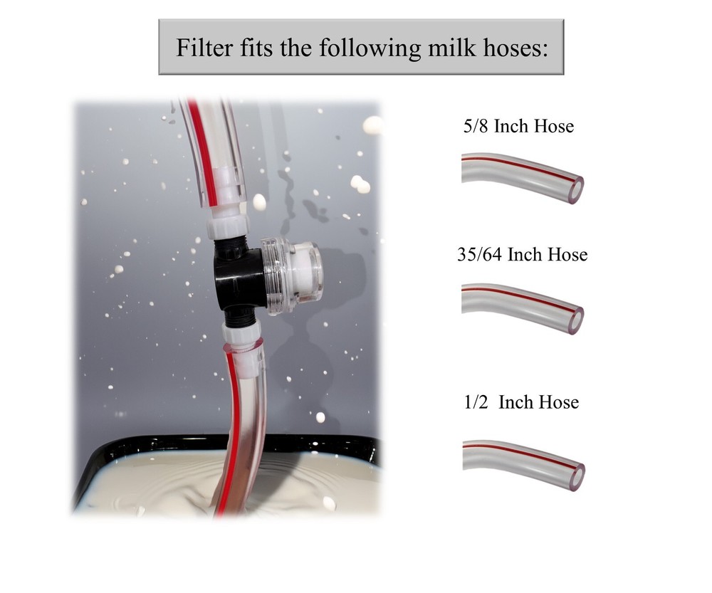 Mitty Dairy Inline filter for cow or goat milking machine with Spare Filter