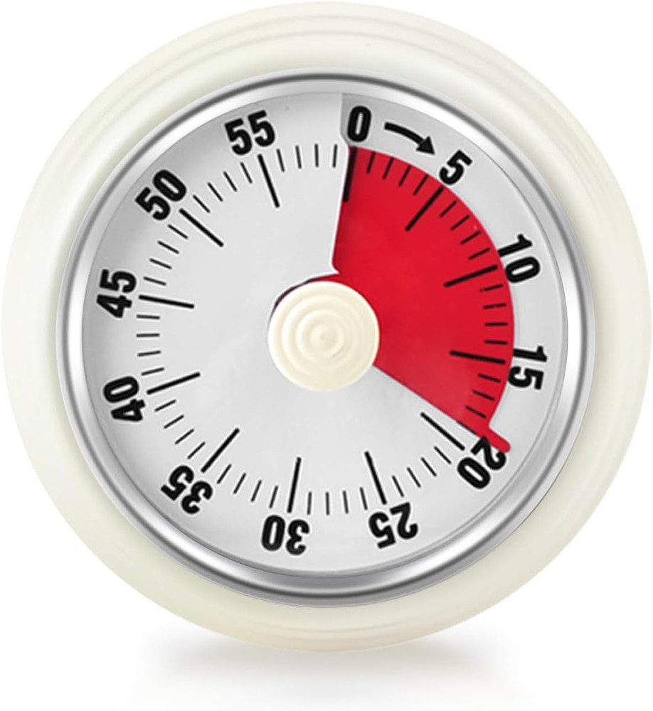 Visual Timer, 60-Minute Countdown Timer, Kitchen Timer with Magnetic Base, Mech