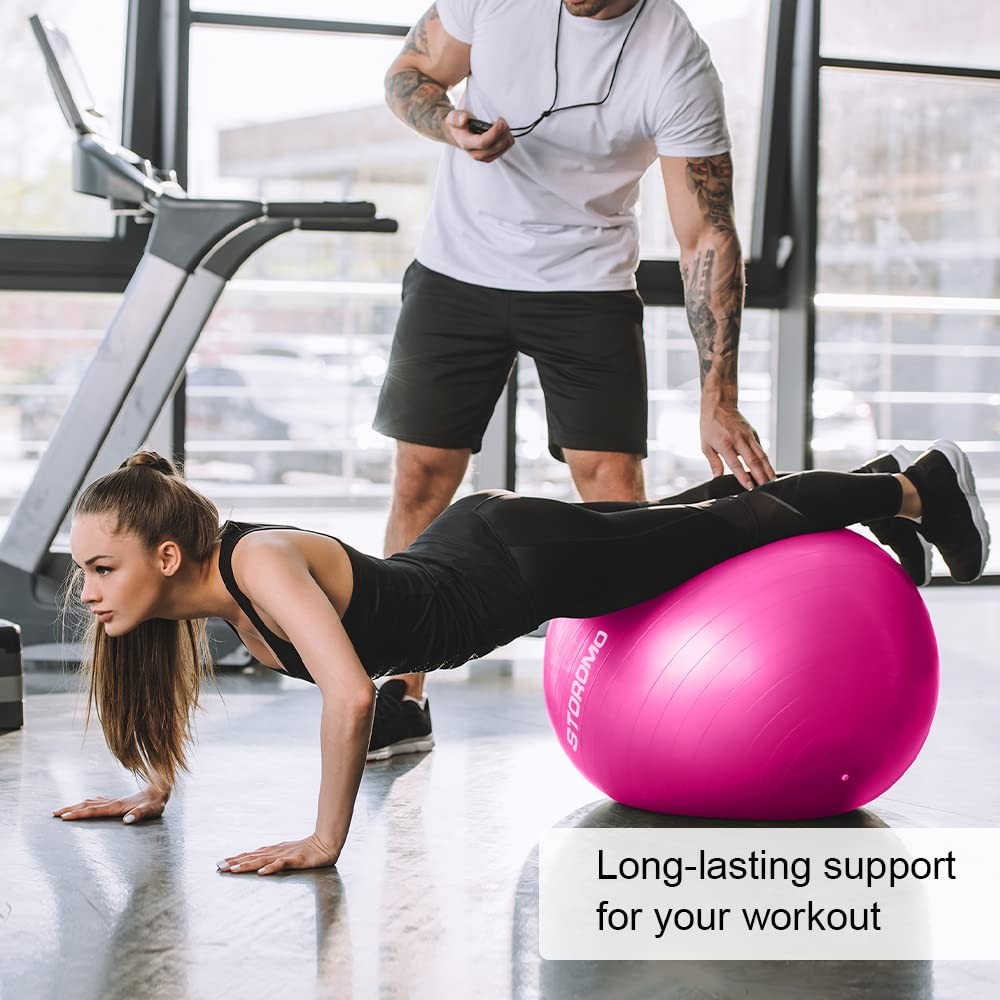 Exercise Ball,Yoga Ball(with Exercise Tutorial)，Extra Thick Non-Slip,Holds 25...