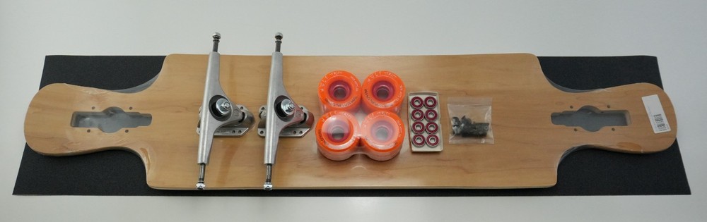 Longboard Skateboard Lot/Kit Deck, Trucks, Wheels, Bearings, Griptape, &Hardware