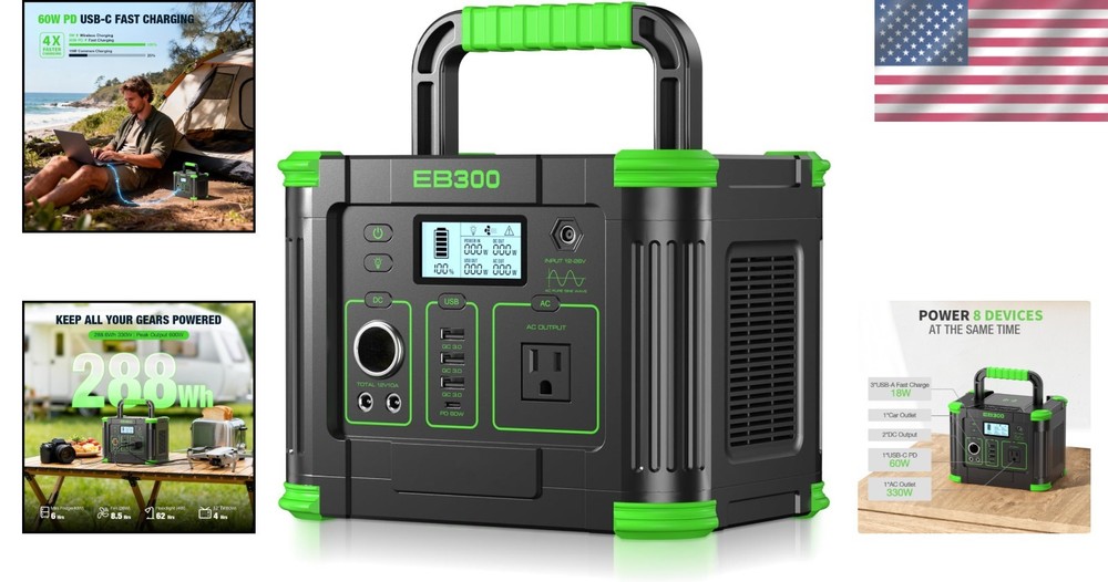 Compact 330W Solar Generator - Camping Essential