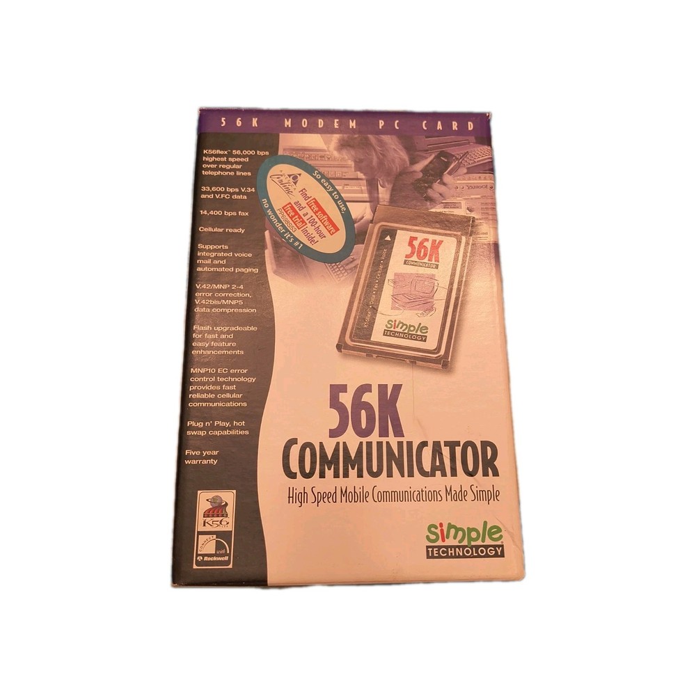 56K Communicator" PC Card modem by Simple Technology. It's designed for...