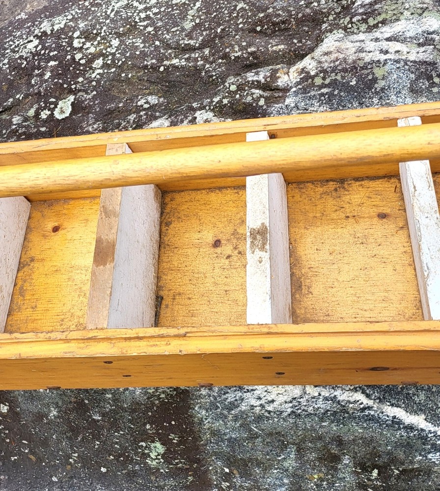 Vintage Unique Handmade Primitive Solid Wood Tool Box Caddy Carrier Storage 31"