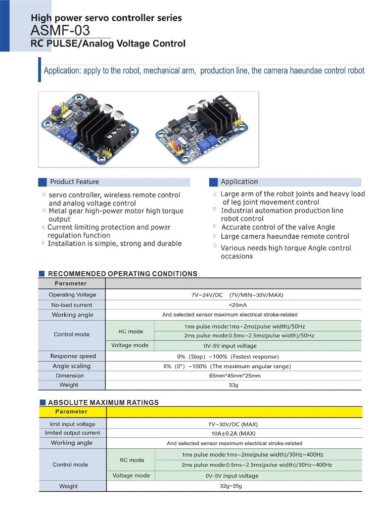 ASMF-04 (ASMF-03 Upgraded Version) Single Channel High Torque 500Nm Controller