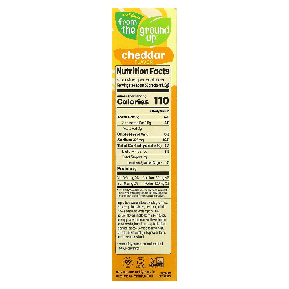 Cauliflower Crackers, Cheddar, 4 oz (113 g)