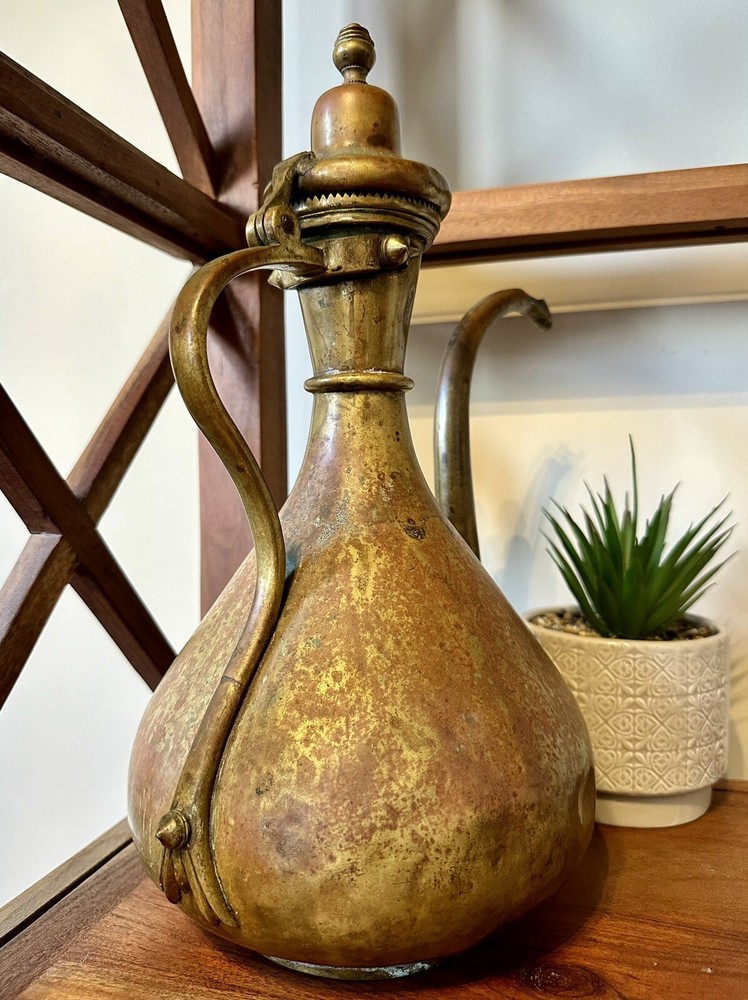 Marked Middle Eastern Antique Dallah Arabic Tea Coffee Pot