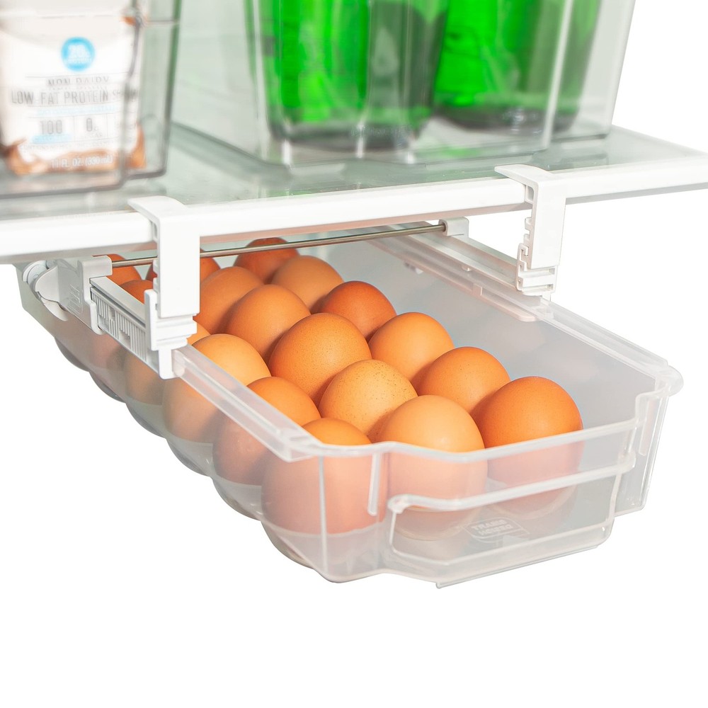Design Adjustable Sliding Pull Out Egg Drawer - Holds 18 Eggs - BPA - Fridge ...