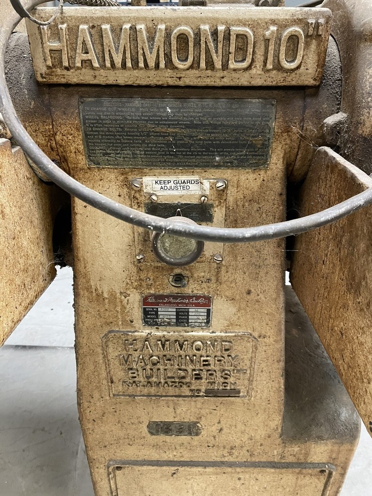 HAMMOND 10" CARBIDE TOOL GRINDER, MODEL W-10