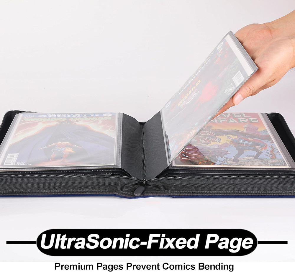 Comic Binder，Comic Book Album with Sleeves Fits Regular Comics and Comic Bagg...