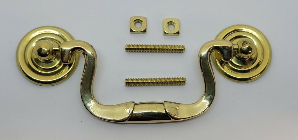 2.5, 3, 3.5" Centers Queen Anne Style Swan Neck bail pull handle solid brass new