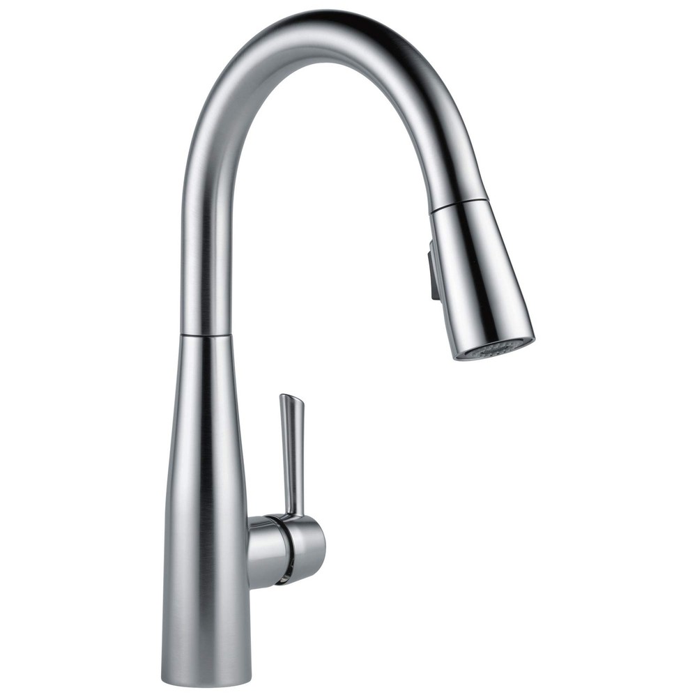 Delta Essa Brushed Nickel Kitchen Faucet with Pull Down Sprayer Modern Single