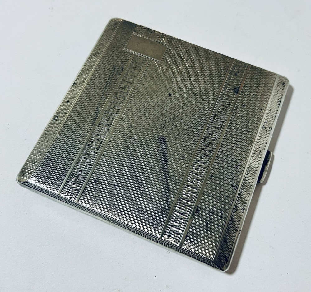 Antique Art Deco Solid Sterling Silver Cigarette Case 1932