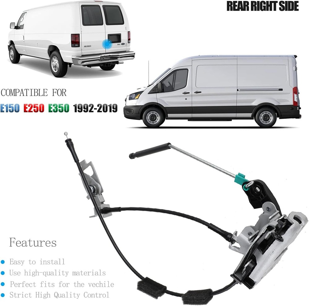 Rear Right Door Latch Assembly for Ford E150 E250 E350 Van 1992-2019