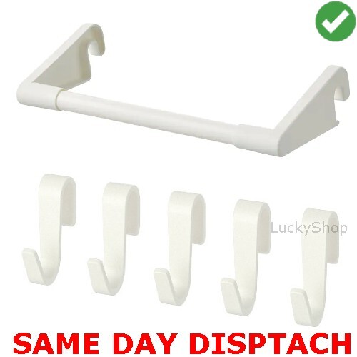 Kitchen Rail Rack Hooks Space Saver Container Worktop Plastic hook white