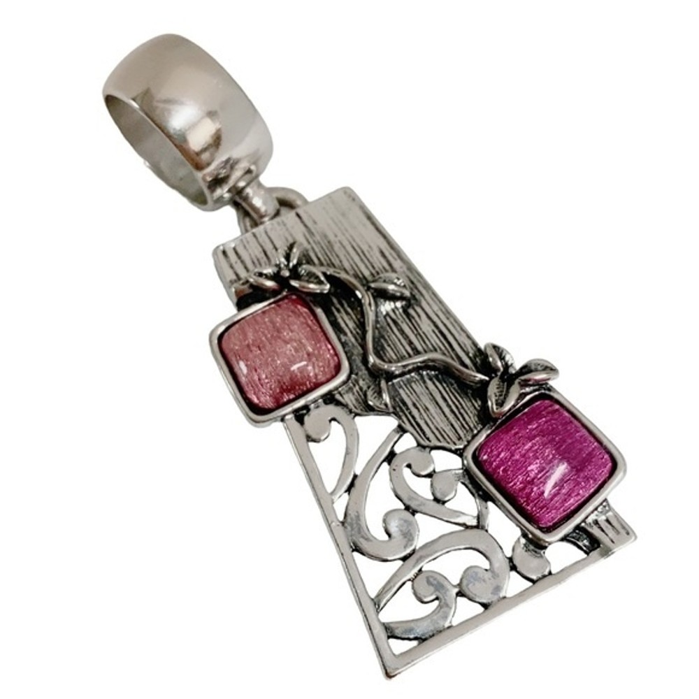 SilverTone Large statement Bold Pendant Approx 3"