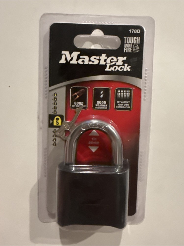 Master Lock Combination Padlock 178D With Tool  4 Number NIB