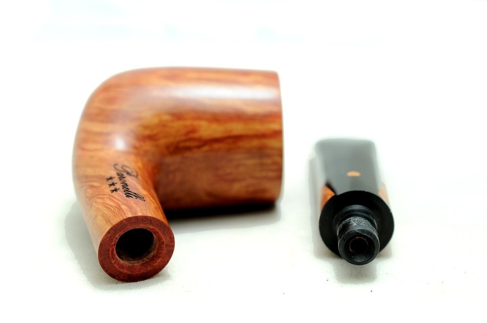 Brand new briar pipe PARONELLI half bent flame grain handmade