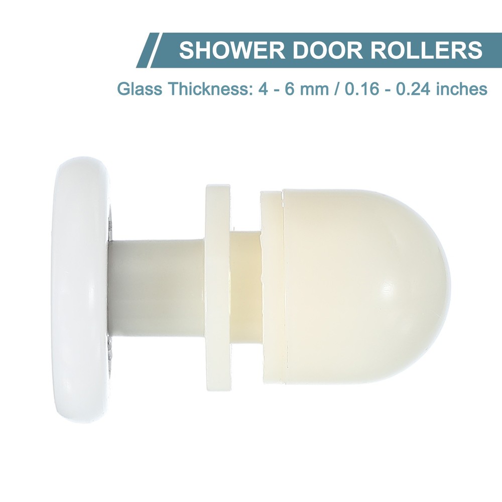 12Pcs 27mm Shower Door Rollers Wheels Replacement White