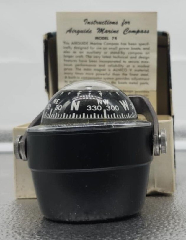 Airguide #74 Marine Compass Adjustable Bracket & Original Box and Instructions