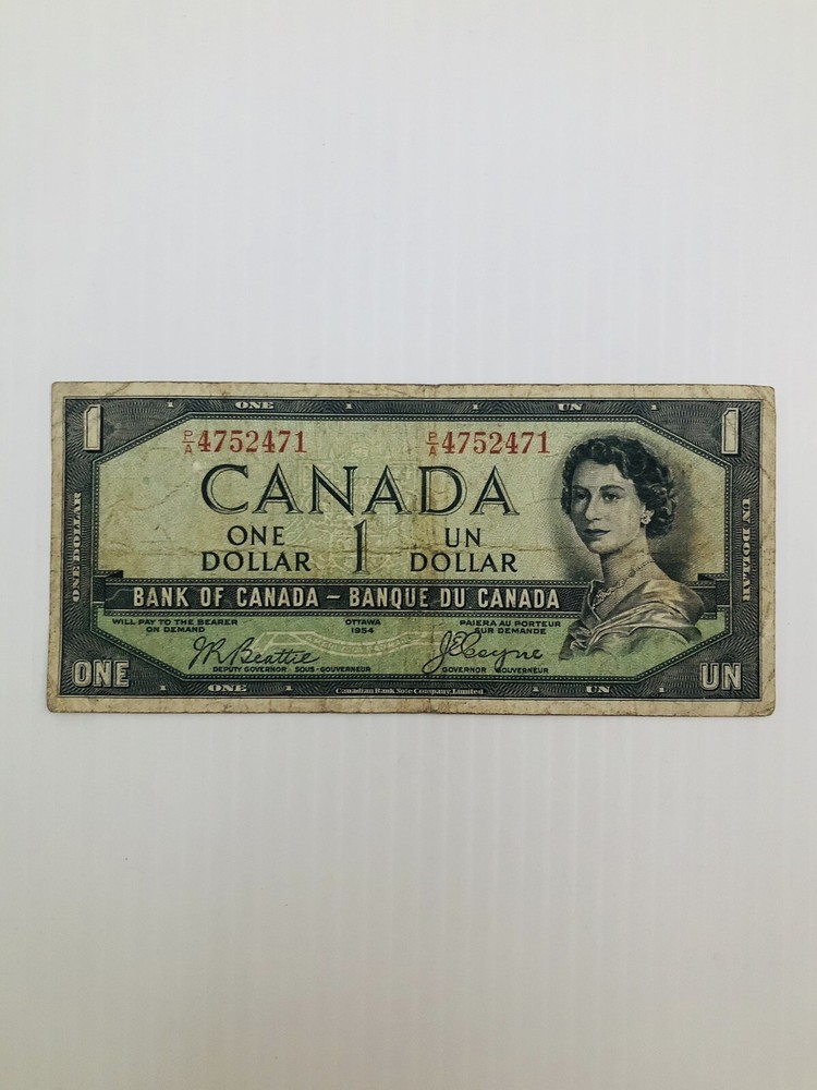 Canada 1 Dollar 1954 Devil’s Face Variety Rare