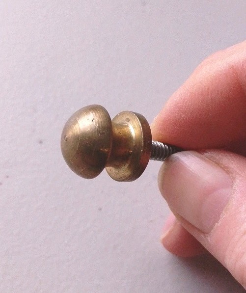 Very Small Solid Brass Cabinet Knob Pull Dresser Drawer Handle