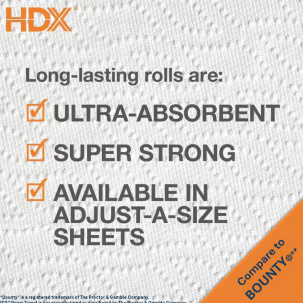 Premium Adjust-A-Size, White Paper Towel Rolls (6 Rolls)
