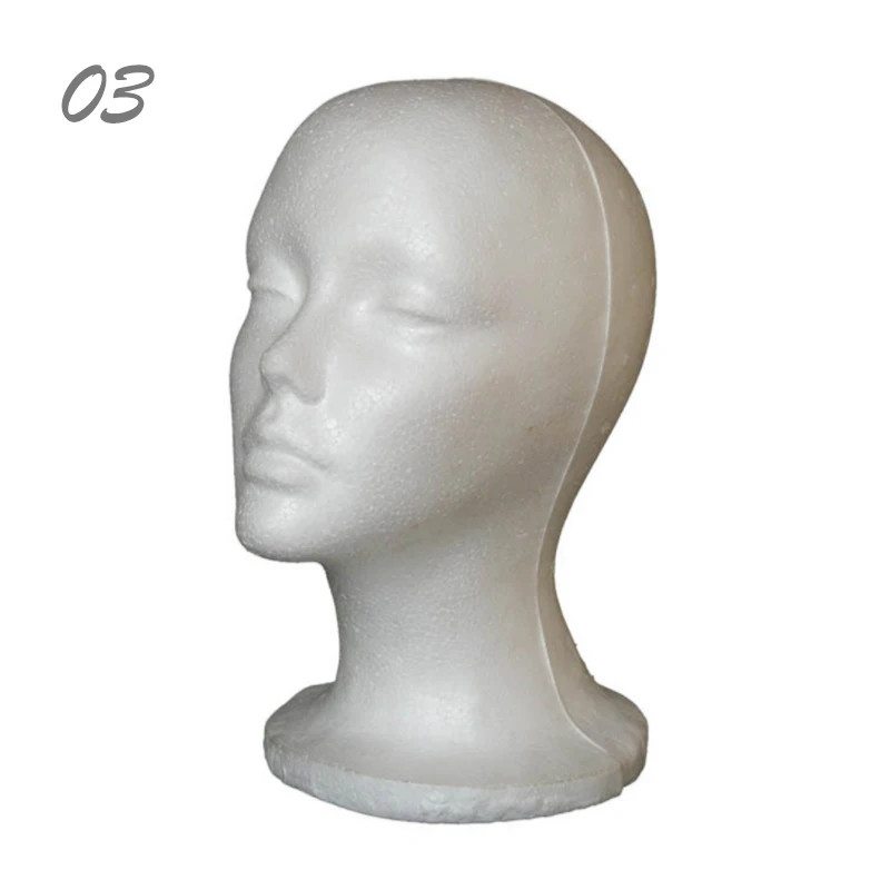 White Women Mannequin Head Model Practical Dummy Foam Head Polystyrene