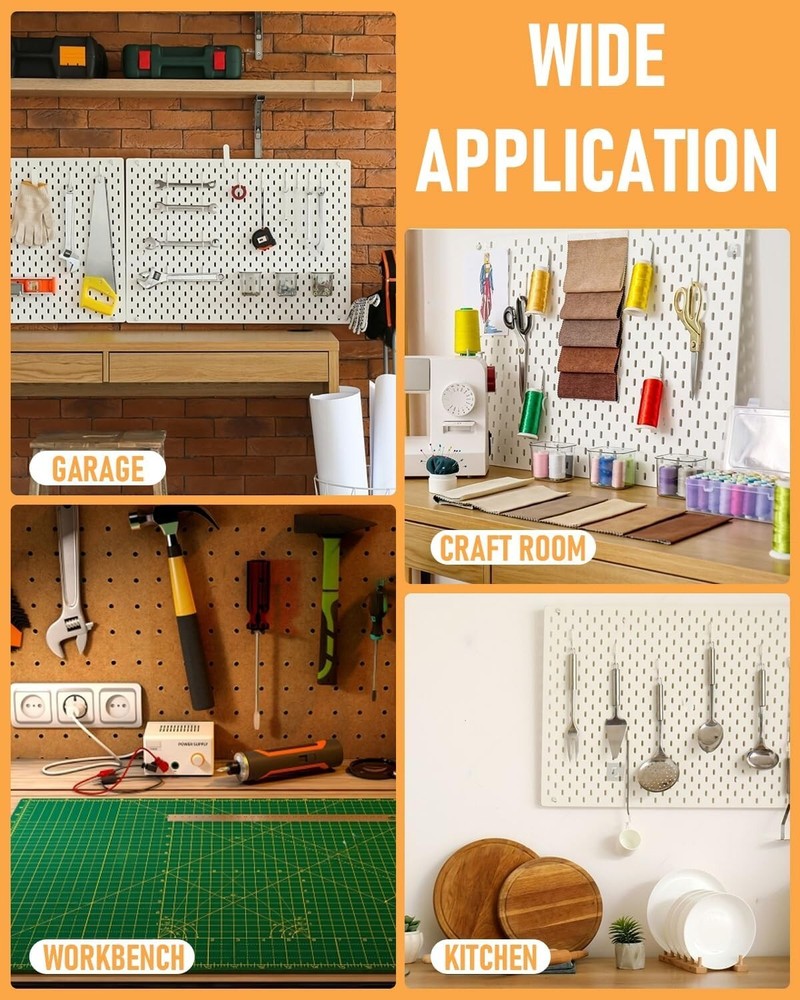 122PCS Pegboard Accessories Organizer Kit, Peg Board Hooks Set with Bins for Han