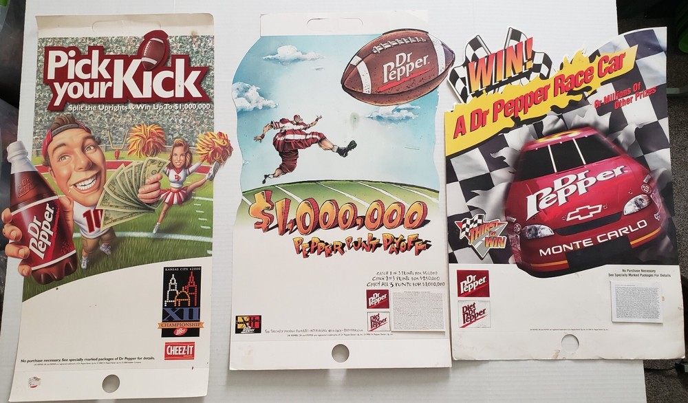 Dr Pepper Wall poster displays - LOT of 3