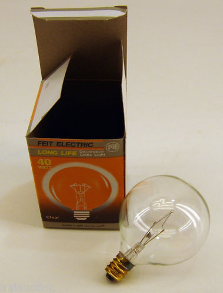 Feit 40G16-1/2 Candelabra Bulb Clear 40 Watt 120v