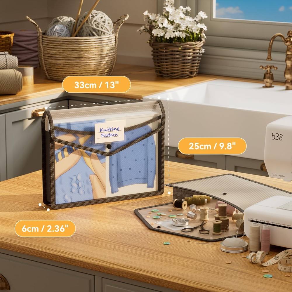 6-Pack Plastic Expanding File Folders, Folders for Documents with Snap Closur...