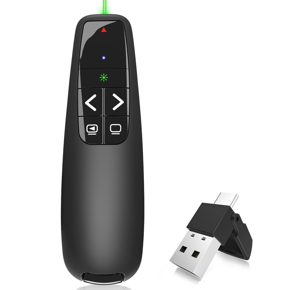 Wireless Presentation Clicker Remote - USB-C PowerPoint, Google Slides, Keynote