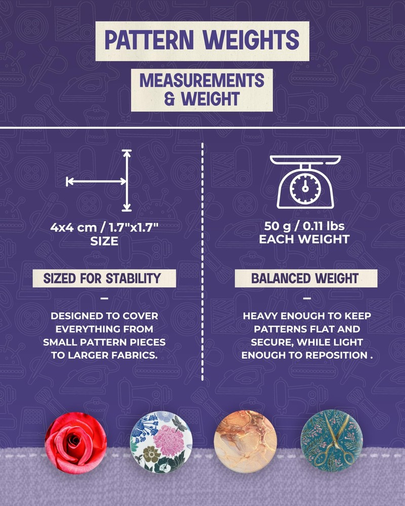 Pattern Weight Set – Scratch-Resistant Fabric Weights for Secure Pattern Cutt...