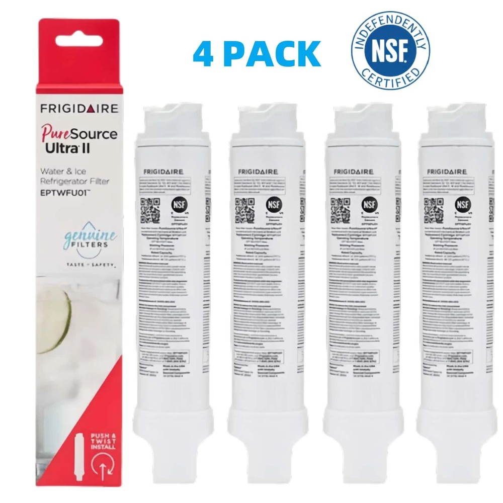 4 PACK NEW Frigidaire EPTWFU01 Pure Source Ultra II Refrigerator Water Filter