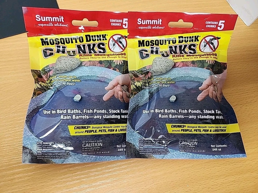 (2) Summit Mosquito Chunks 5 Count each bag Biological Mosquito Control