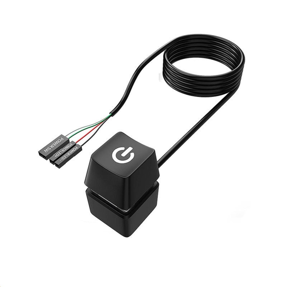 LED Computer Desktop Switch PC Motherboard External Power On/Off Button Cable m