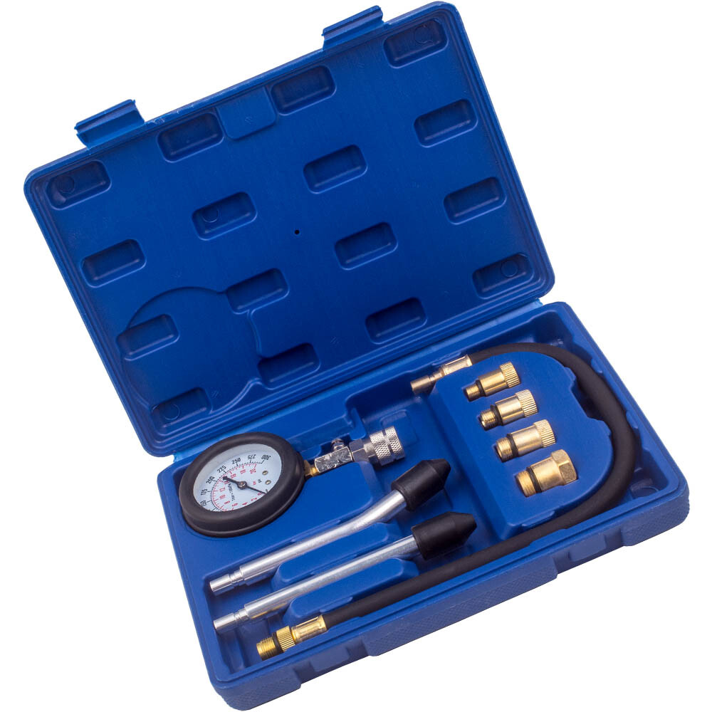 Gas Engine Cylinder Compression Pressure Tester Gauge Adapter Tool Set Kit