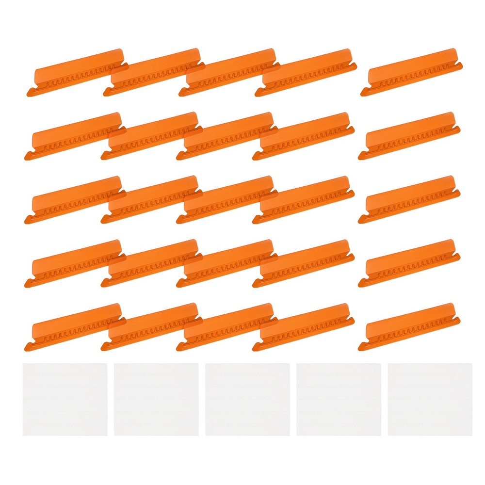 Hanging File Folder Tabs, 4 Inch File Folder Tabs and Inserts, Orange, 150 Pcs