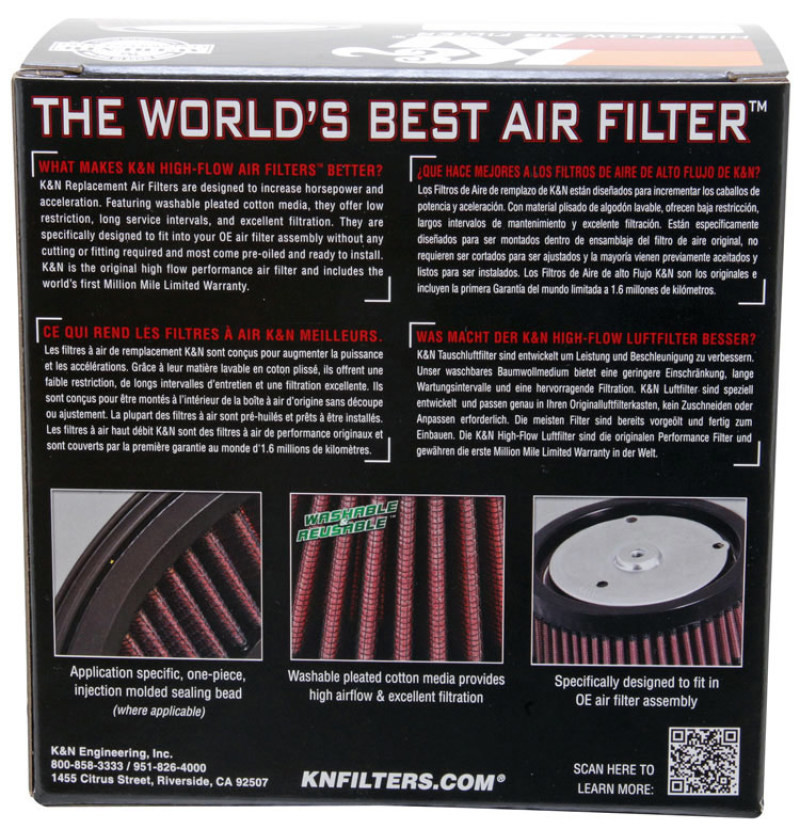K&N E-3200 Custom Air Filter For High Performance Vehicles